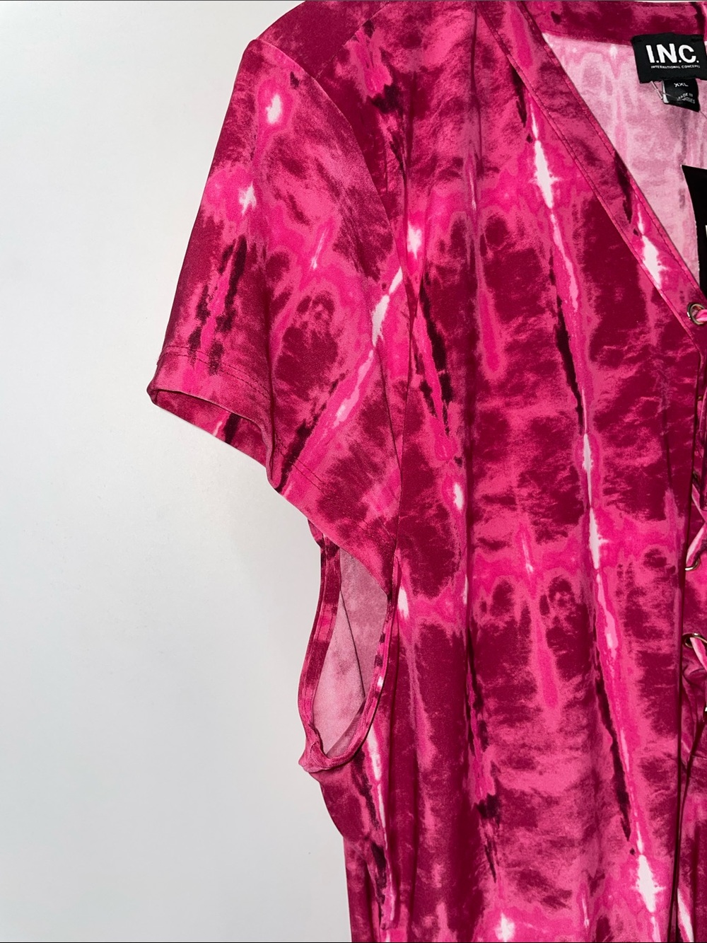 I.N.C. IBIZA DYE SHORT SLEEVE BLOUSE FTL-07-009 - Picture 4 of 5